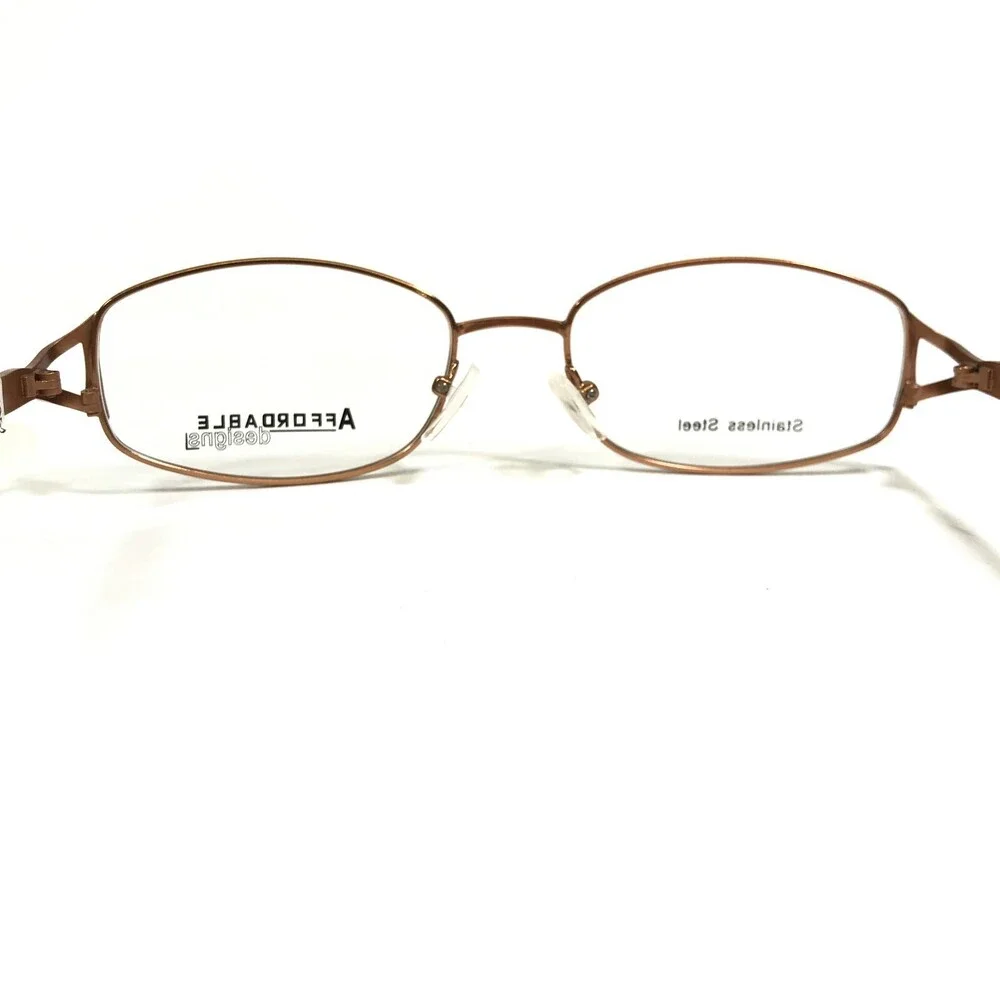 Affordable Designs Eyeglasses Frames WILMA Brown Rectangular Full Rim 54-18-145